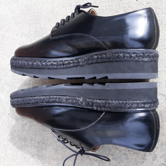 Castaner Size 38/US7.5 Black Platform Espadrille Oxford Shoes - Picture 9 of 17